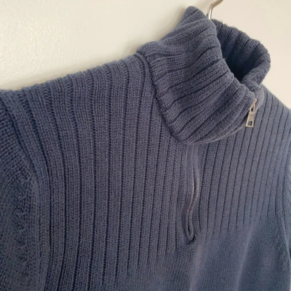 BANANA REPUBLIC | Women’s Navy Blue Quarter Zip Collared Pullover Sweatshirt